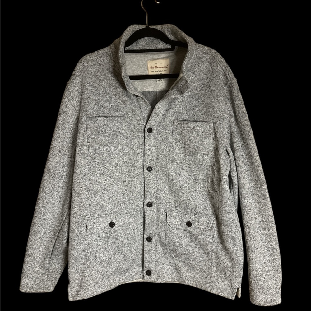 Men’s Original Weatherproof Vintage Gray Button Down Jacket Size - L